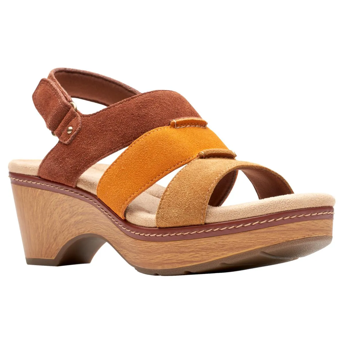      Clarks Collection Seannah Glow Suede Wedge Sandal     