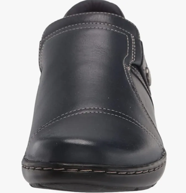 CLARKS CORA POPPY NAVY LEATHER
