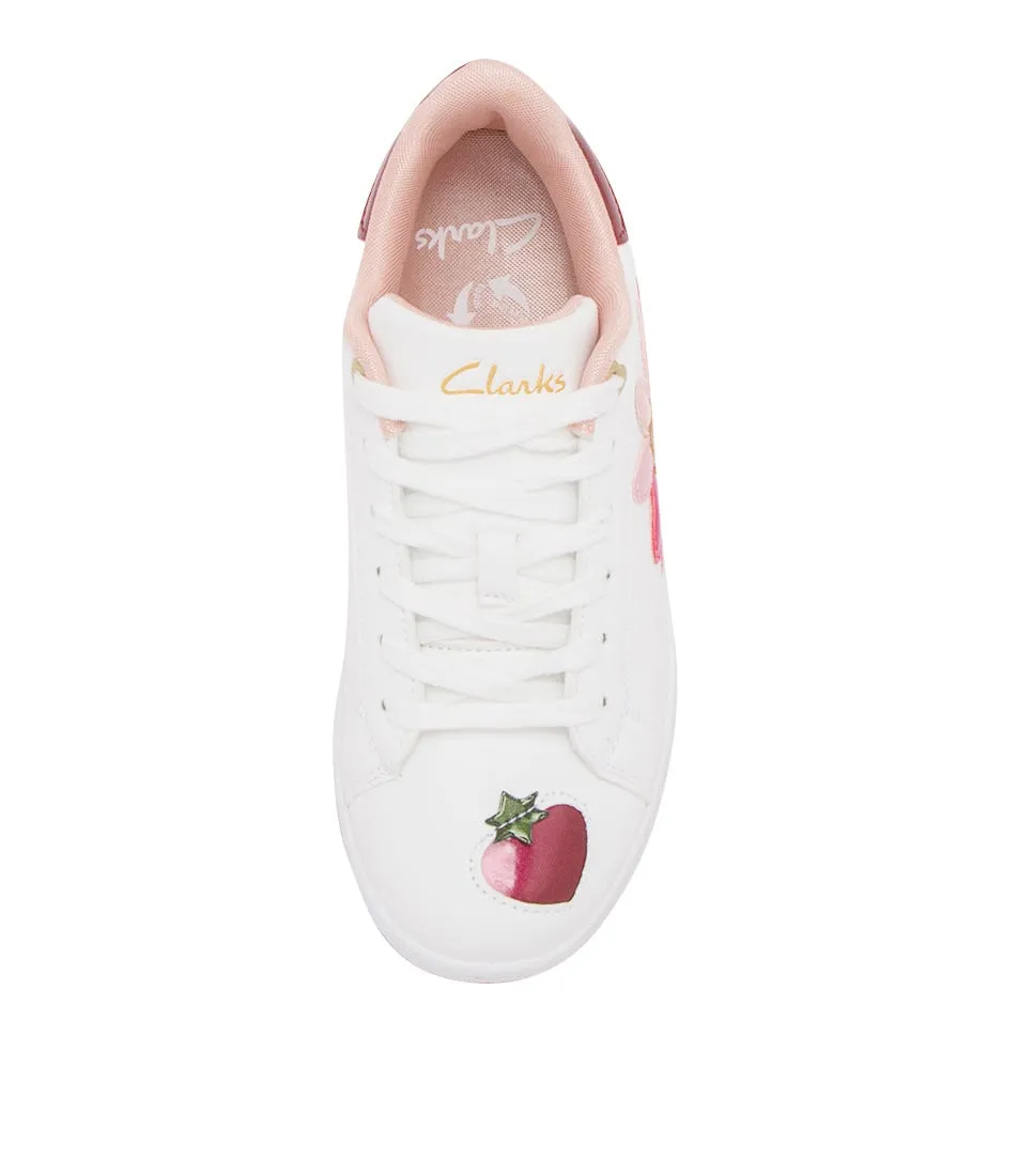 CLARKS Daria Junior White Rhubarb Sneakers