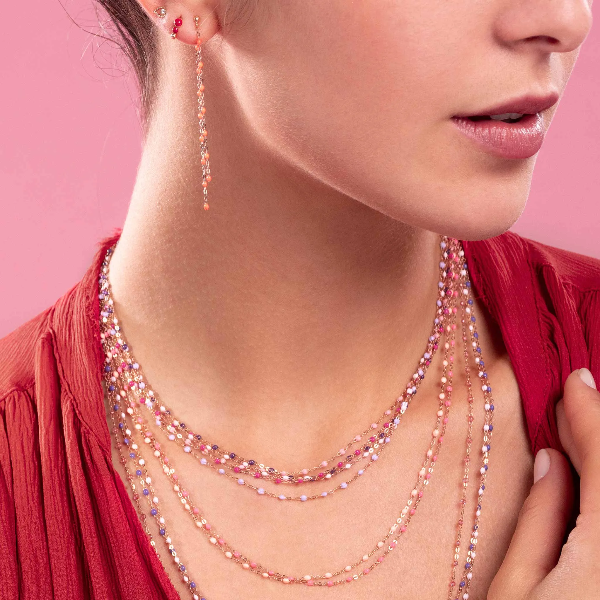 Classic Gigi Pink sautoir, Rose Gold, 34