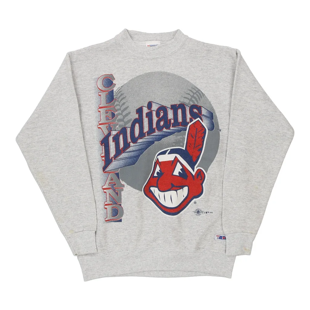 Cleveland Indians Trench MLB Sweatshirt - Medium Grey Cotton Blend