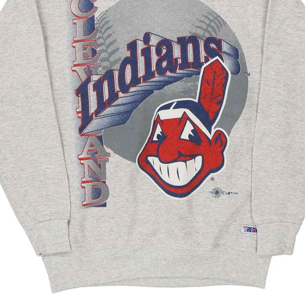 Cleveland Indians Trench MLB Sweatshirt - Medium Grey Cotton Blend