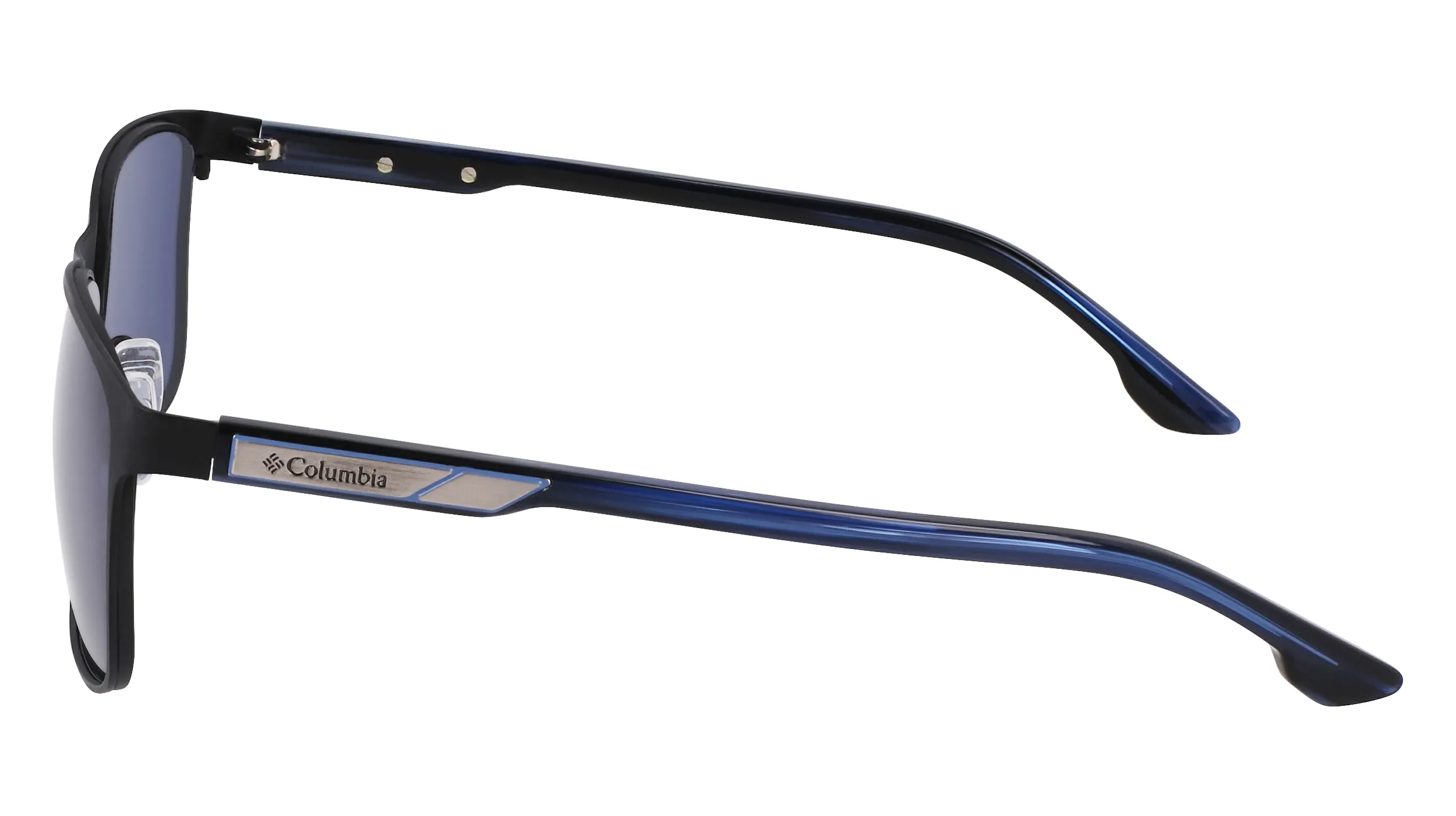 Columbia C126S 004 Sunglasses Men's Matte Black/Blue Rectangle Shape 60-18-150