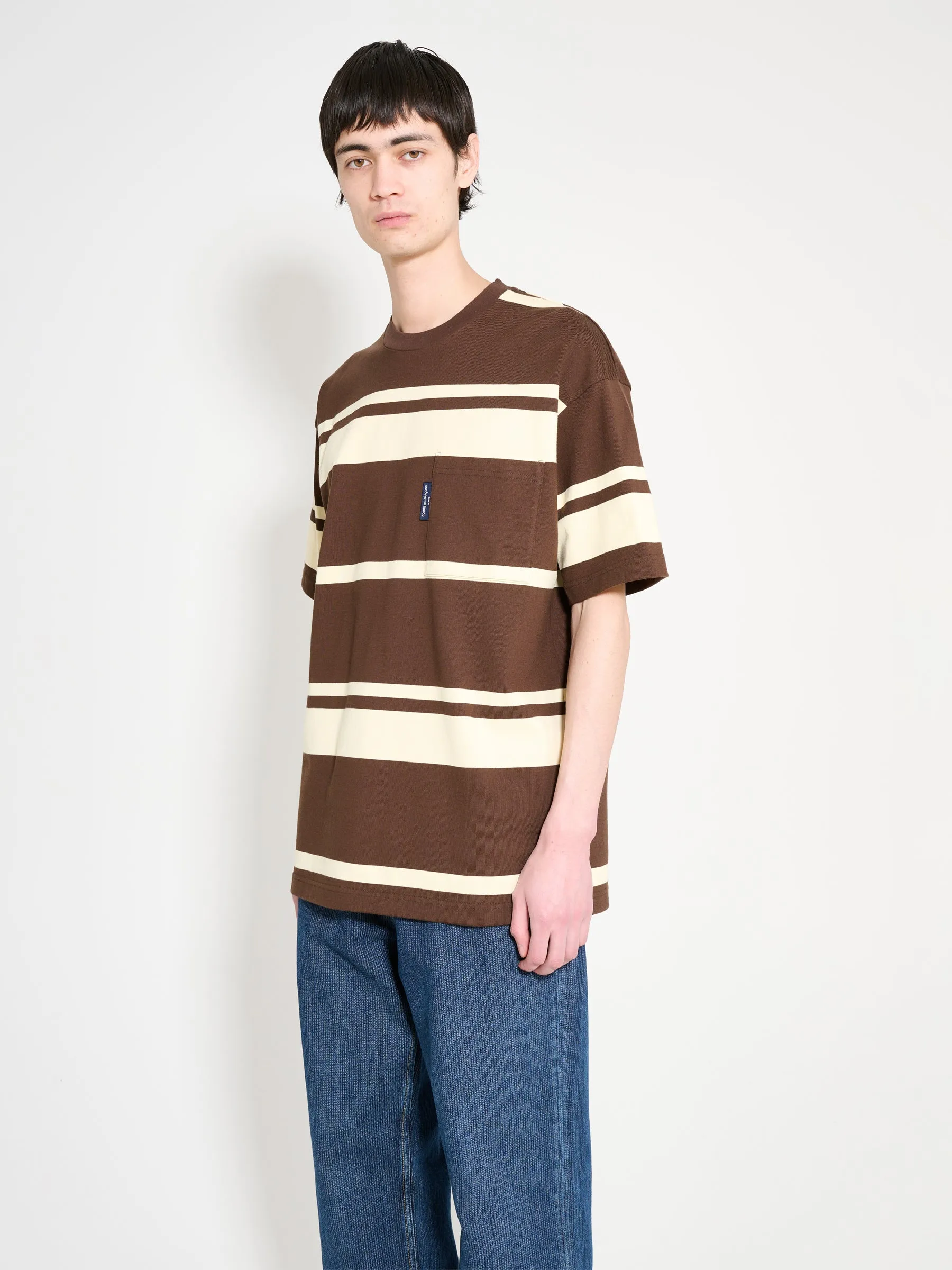 Comme des Garçons Homme Striped T-shirt Brown / Cream