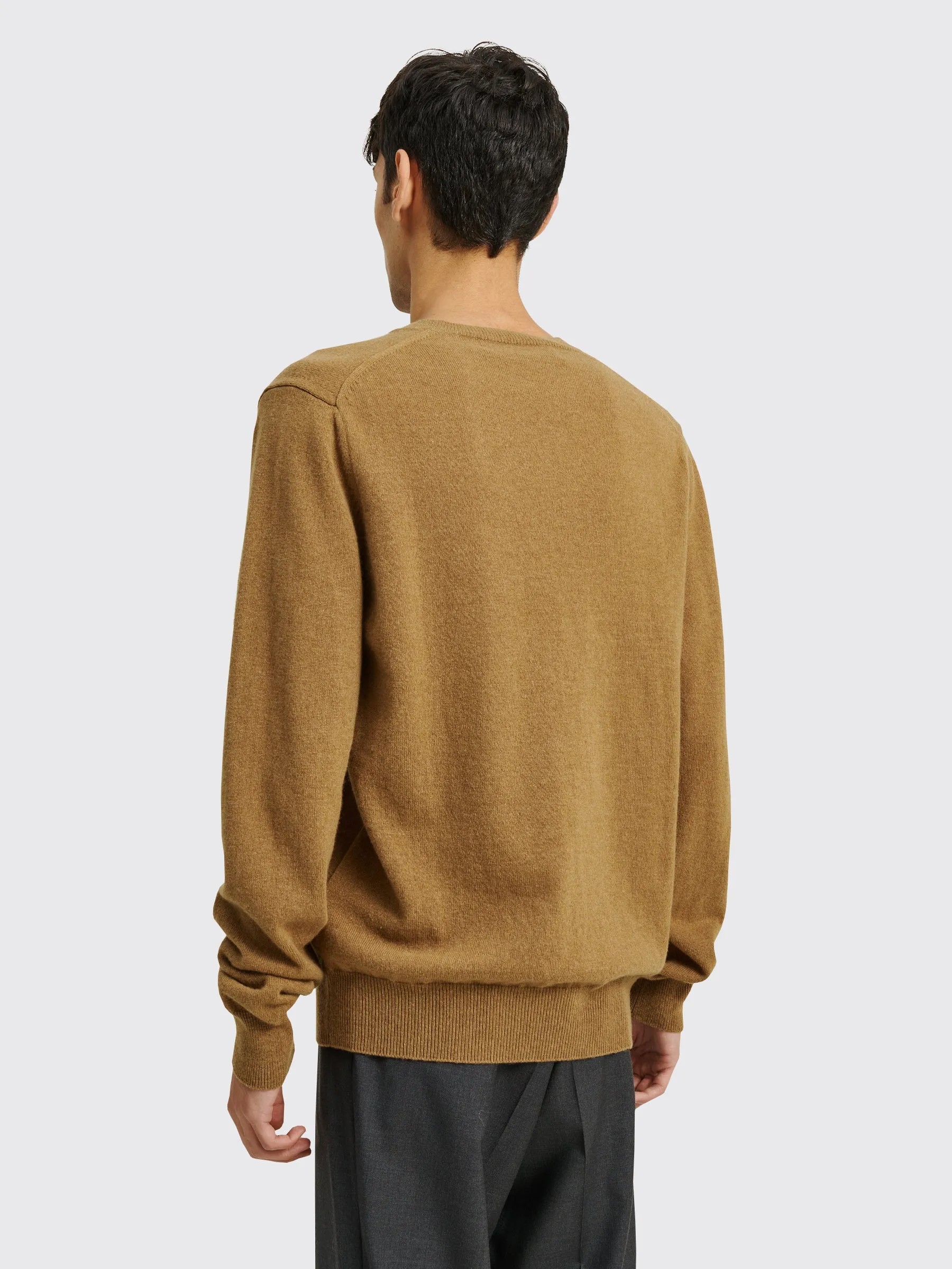 Comme des Garçons Play Mini Heart V-Neck Knit Sweater Brown