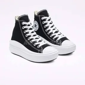 Converse chuck taylor all star move platform black white women bold shoe 568497c