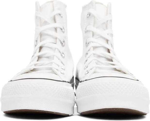Converse White Leather Chuck Taylor All Star Platform Low Sneakers