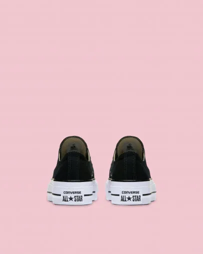 Converse WOMENS Chuck Taylor All Star Canvas Lift Low Top - Black/White/White