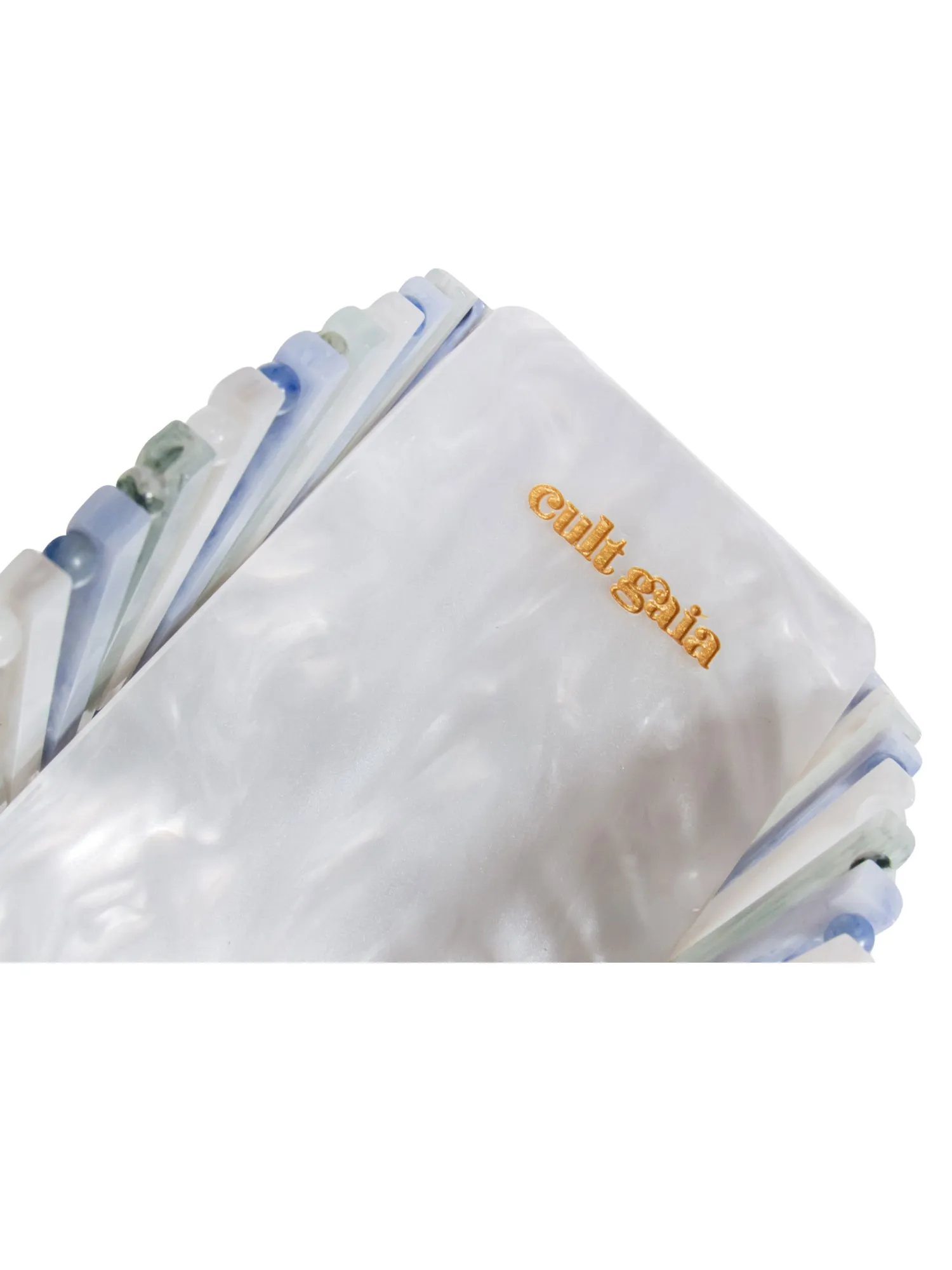 Cult Gaia – Blue, White & Green Round Acrylic Crossbody Bag