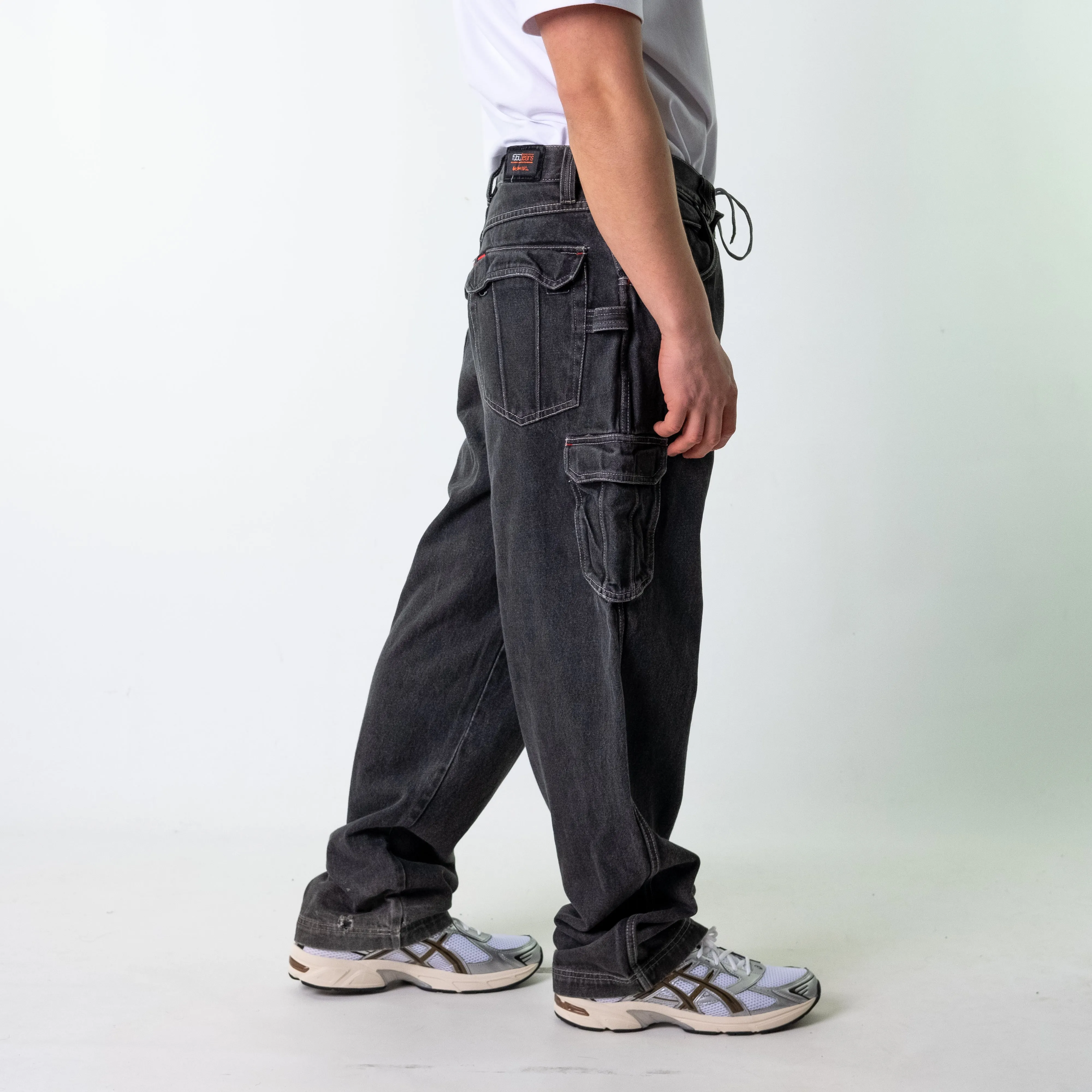 Dark Grey 90s FUBU  Cargo Skater Trousers Pants Jeans (36x34)