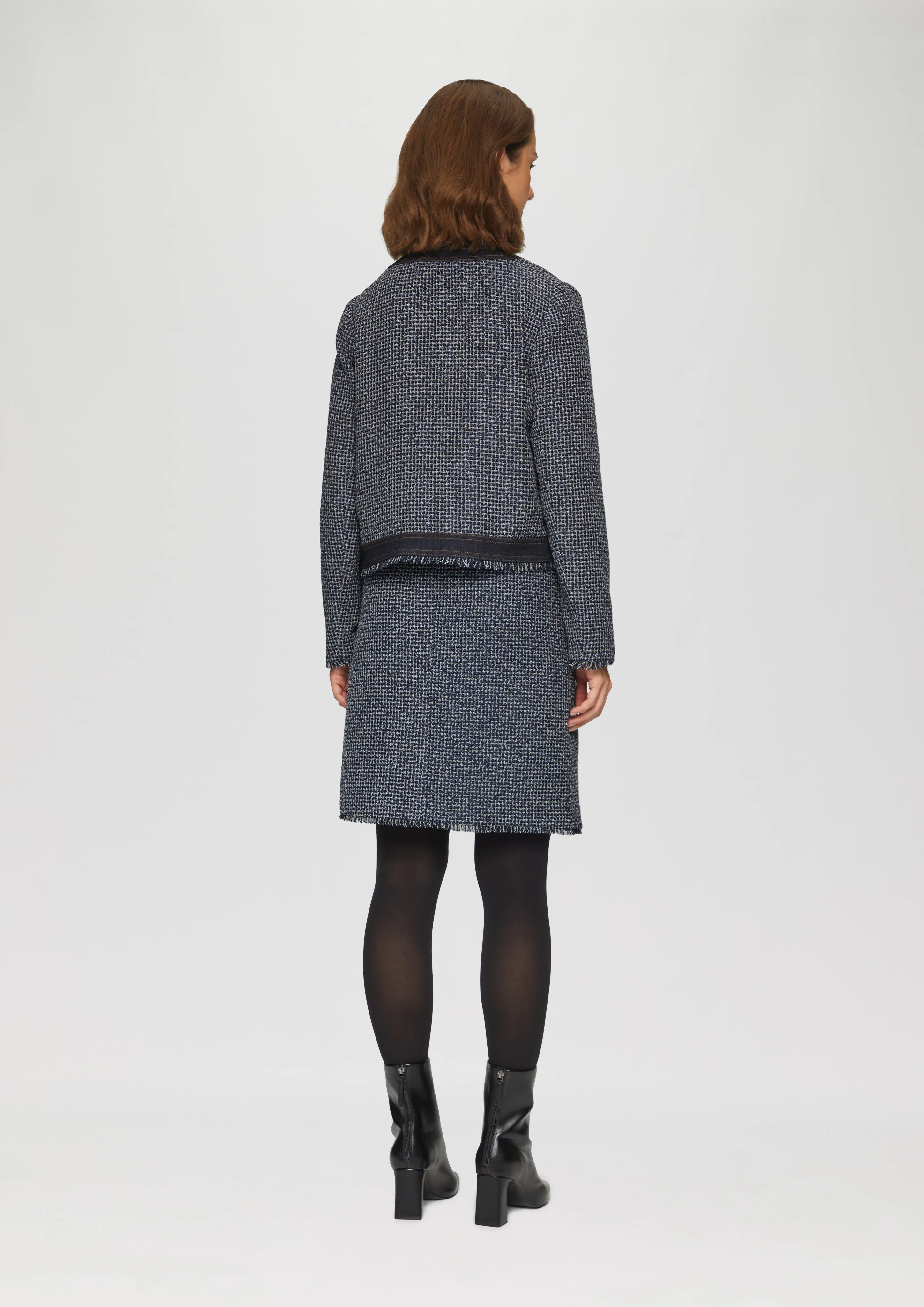 Denim-look bouclé jacket