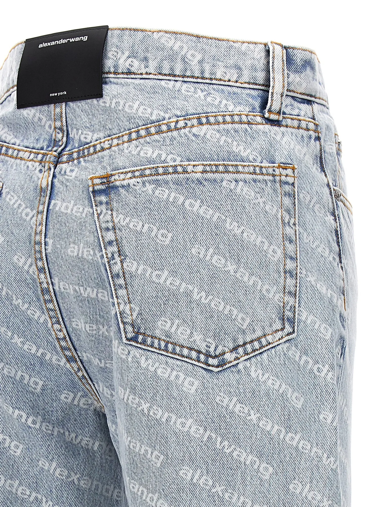 Denim X Alexander Wang    Denim X Alexander Wang 'St Pebble Bleach Logo Print' Jeans