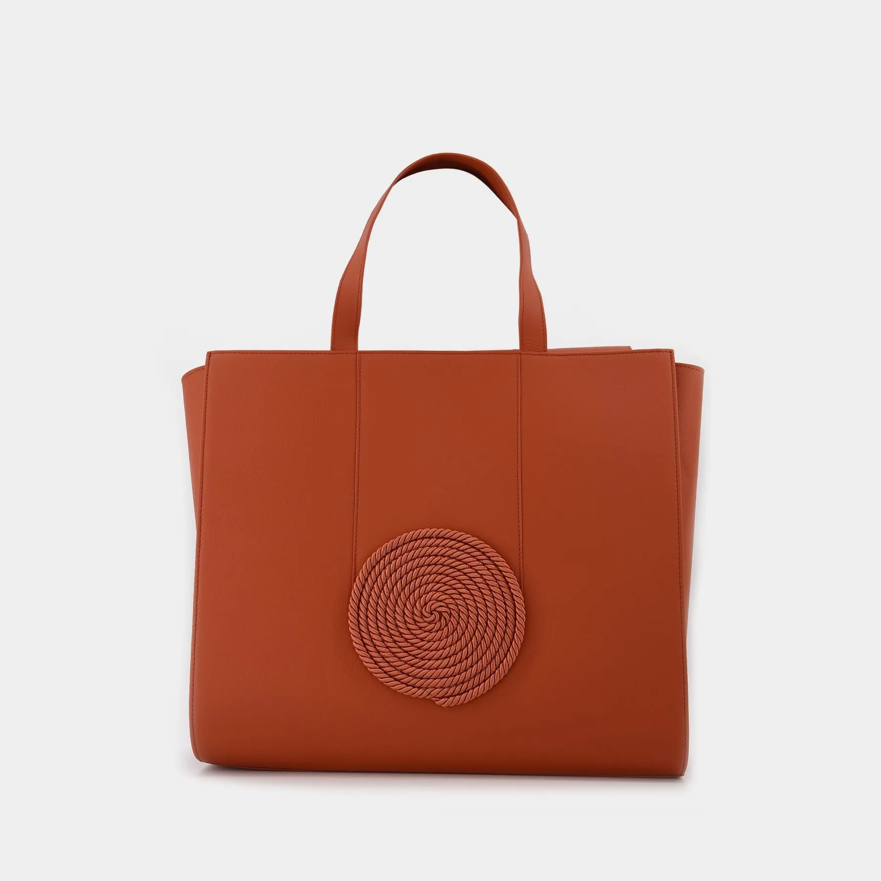 Destree  Sol Tote Bag in Orange Leather