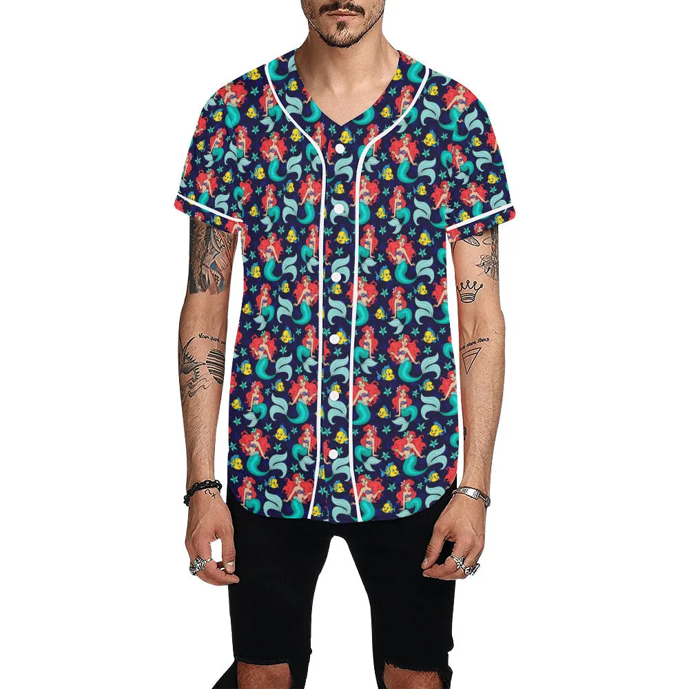 Disney Little Mermaid I Want To Be Where The People Are Baseball Jersey