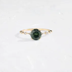 Distance Ring, 1.74ct. Blue-Green Australian Sapphire - OOS