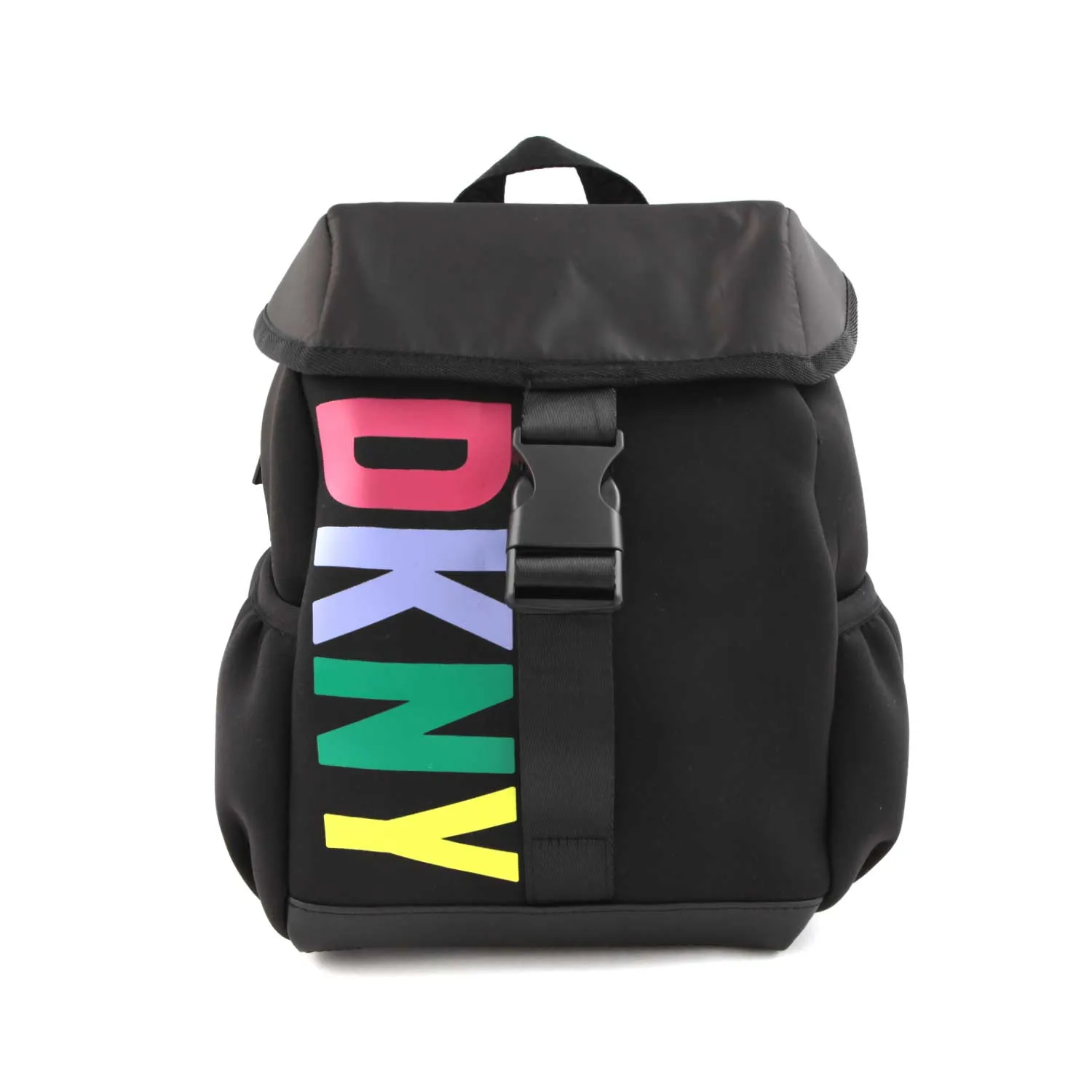 Dkny Black Backpack With Multicolor Logo For Girls