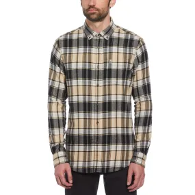 Ecovero Blend Plaid Flannel Shirt In True Black