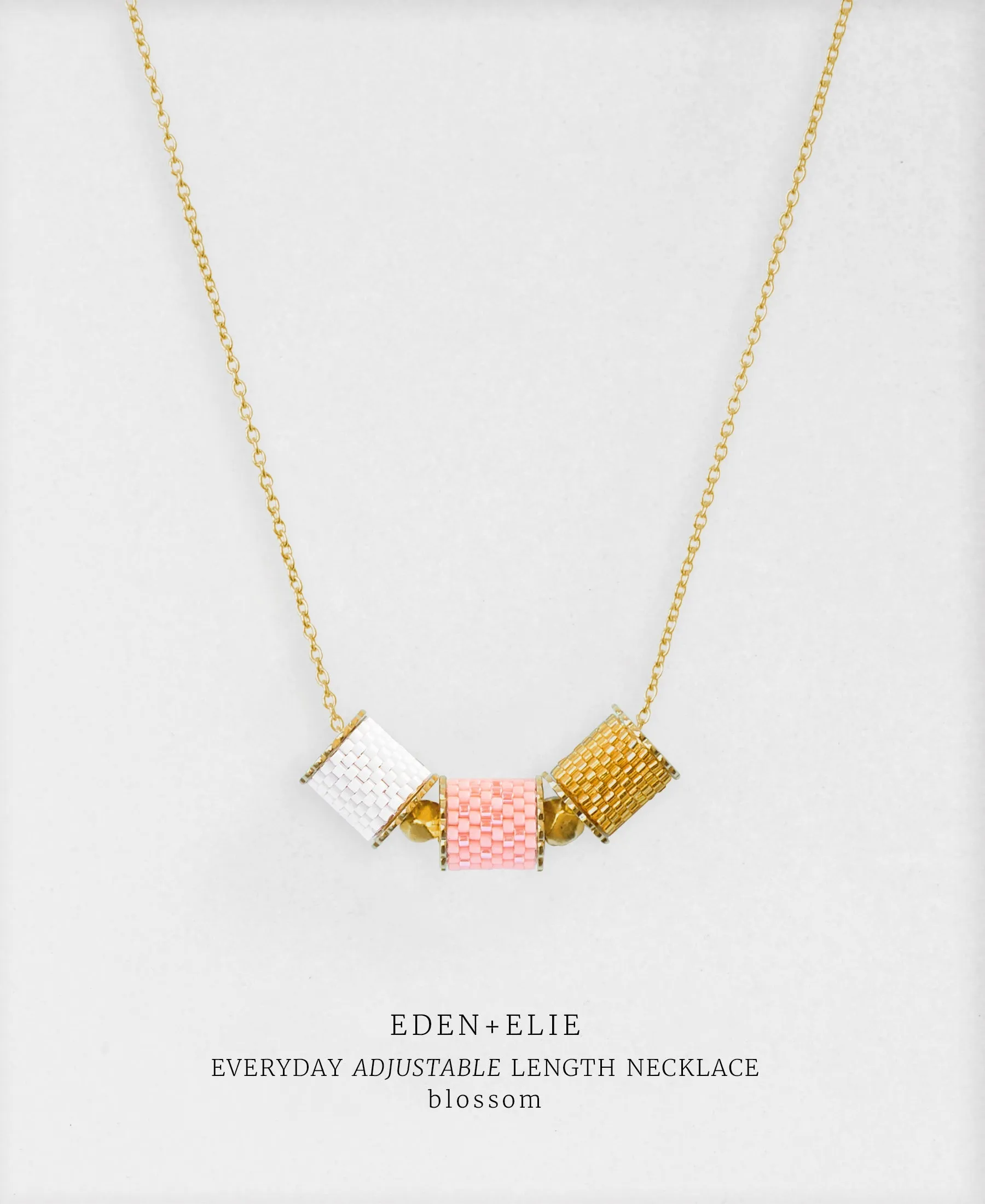 EDEN + ELIE Everyday adjustable length necklace - blossom pink