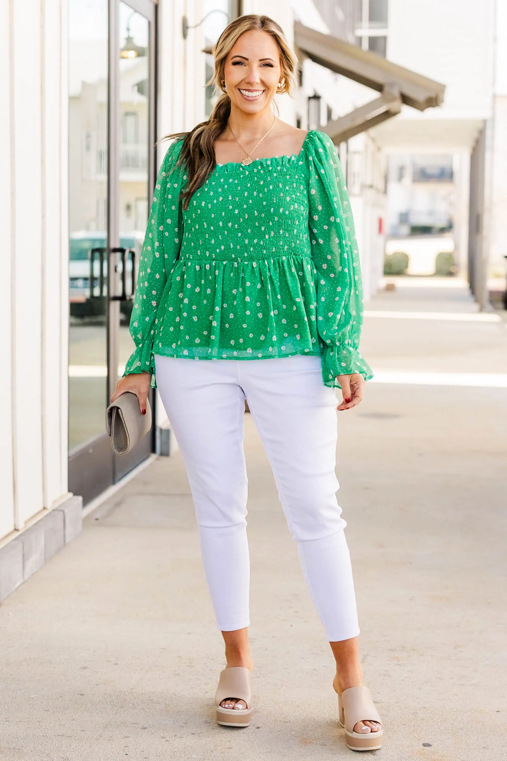 English Daisy Top, Green