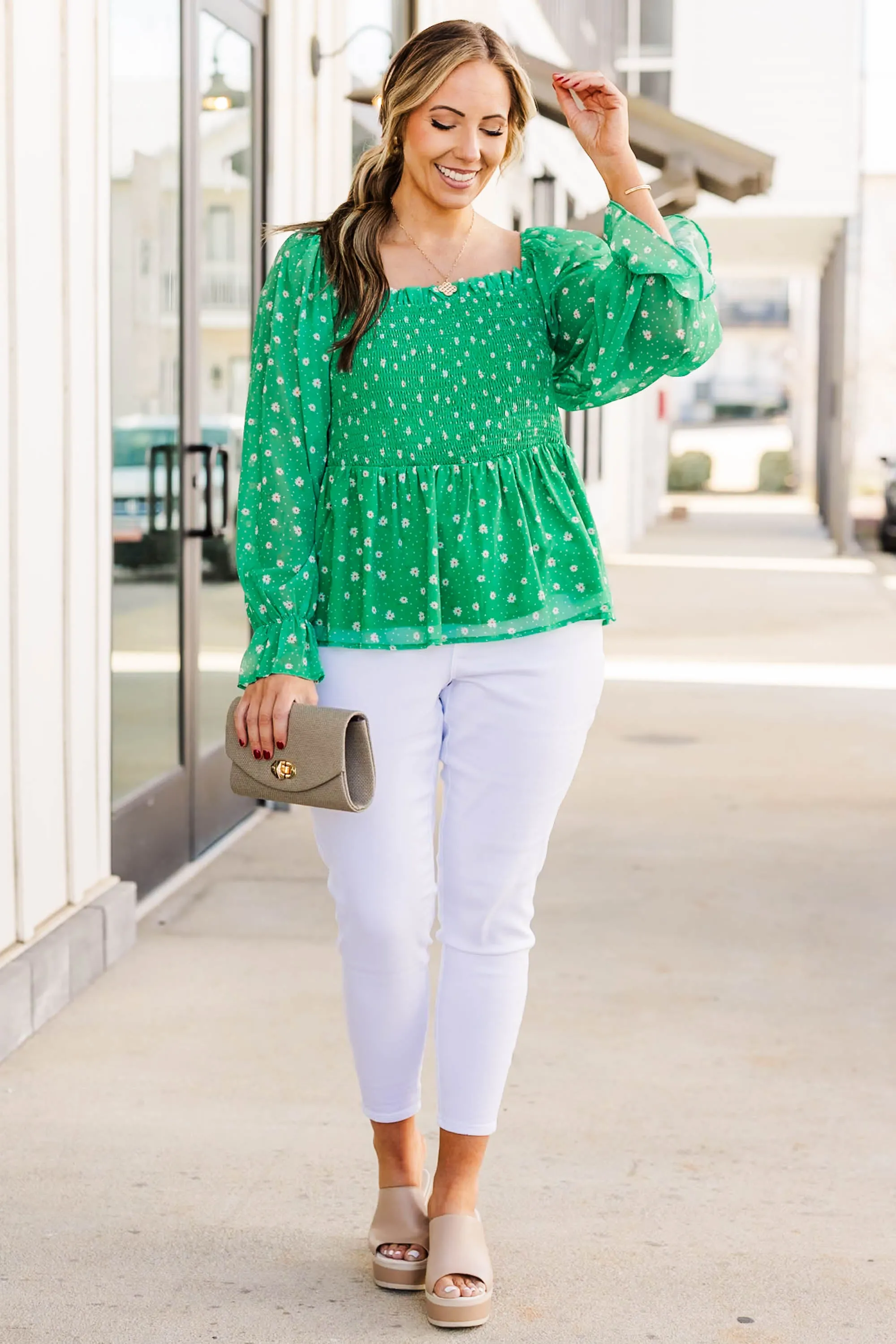 English Daisy Top, Green