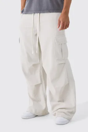 Extreme Baggy Fit Cargo Pants In Ecru