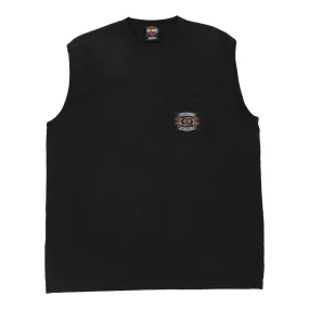 Farmington Hills, Michigan Harley Davidson Graphic Vest - 2XL Black Cotton