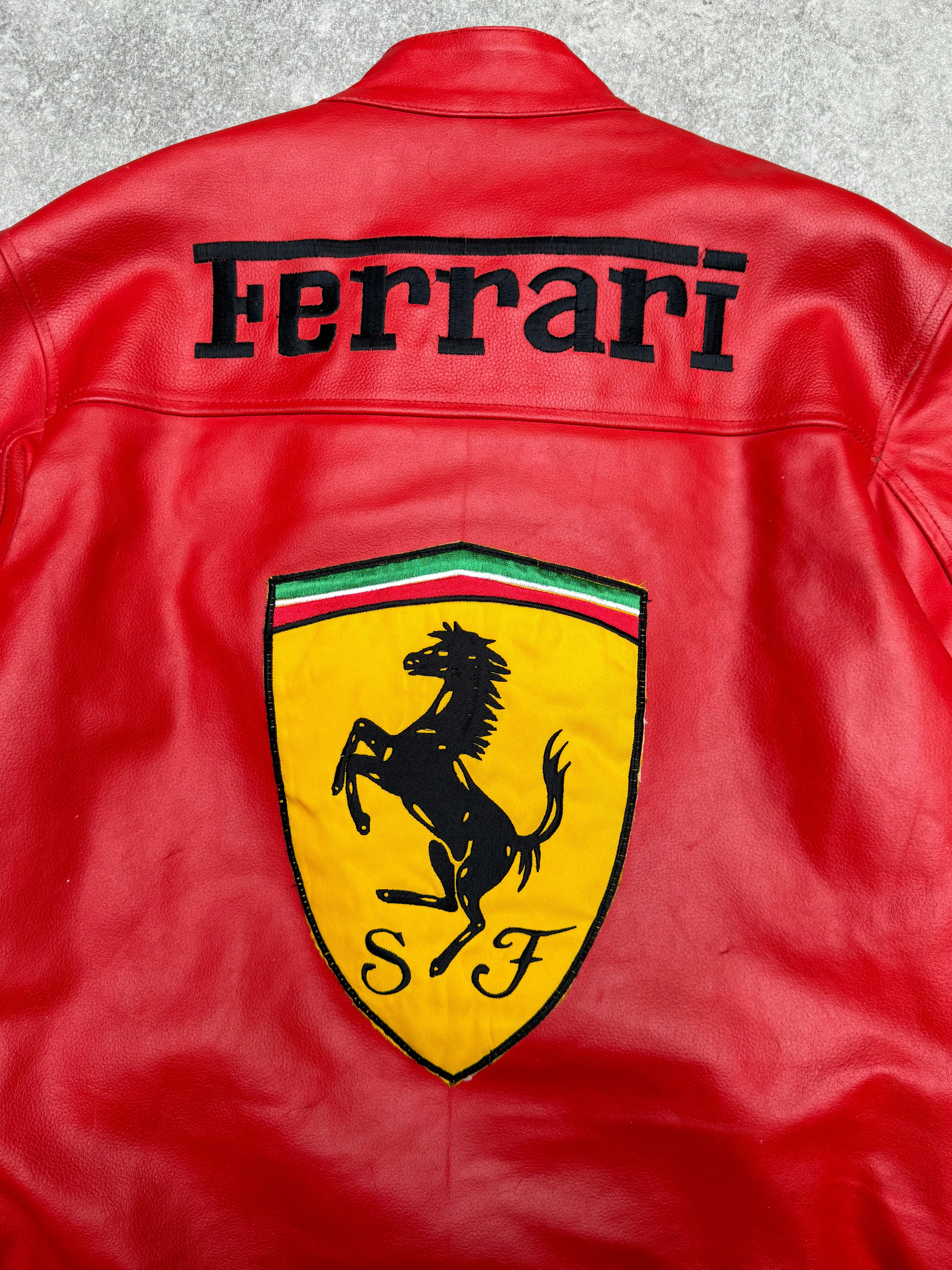 Ferrari Embroidered Leather Racing Jacket
