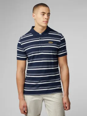 Fine Stripe Polo - Dark Navy