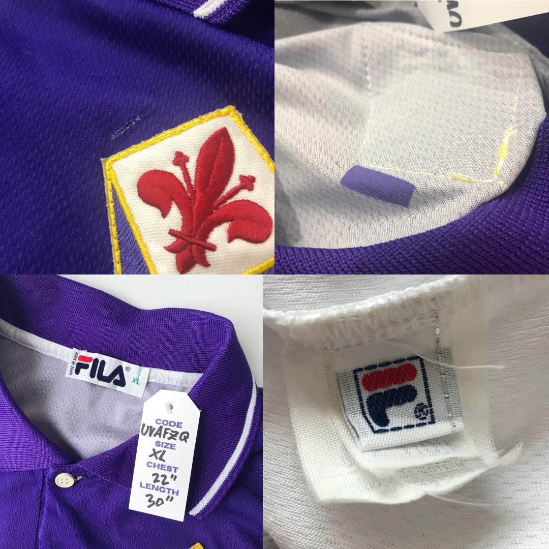 Fiorentina ORIGINAL 1999/2000 Fila Toyota Home Football Shirt XL