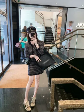 Fish Rabbit's Rabbit Early Autumn Korean Style Sleeveless Knitted Dress Two-piece Set Women's Vest Suit Skirt