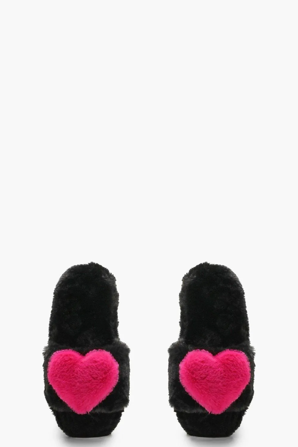 Fluffy 3D Heart Slippers