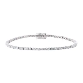 Four Prong Tennis Bracelet | 10 Carat Diamonds | 14K White Gold