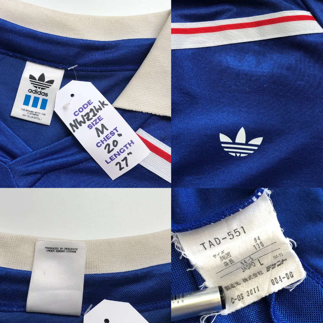 France Original 1986/1990 Adidas Home Football Shirt Medium
