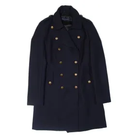 FRENCH CONNECTION Womens Trench Jacket Blue Wool UK 10