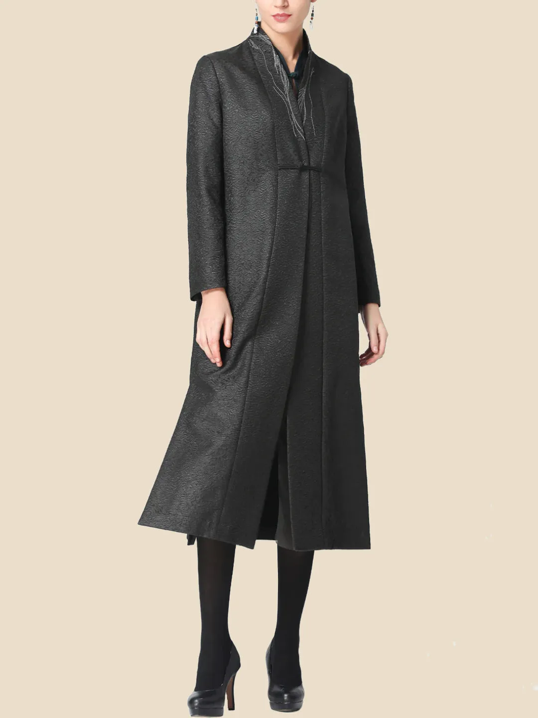 Gambiered Guangdong Cotton-Silk Trench Coat