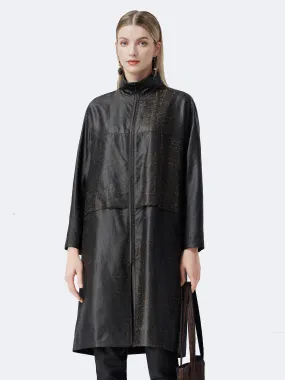 Gambiered Guangdong Habotai Silk Trench Coat