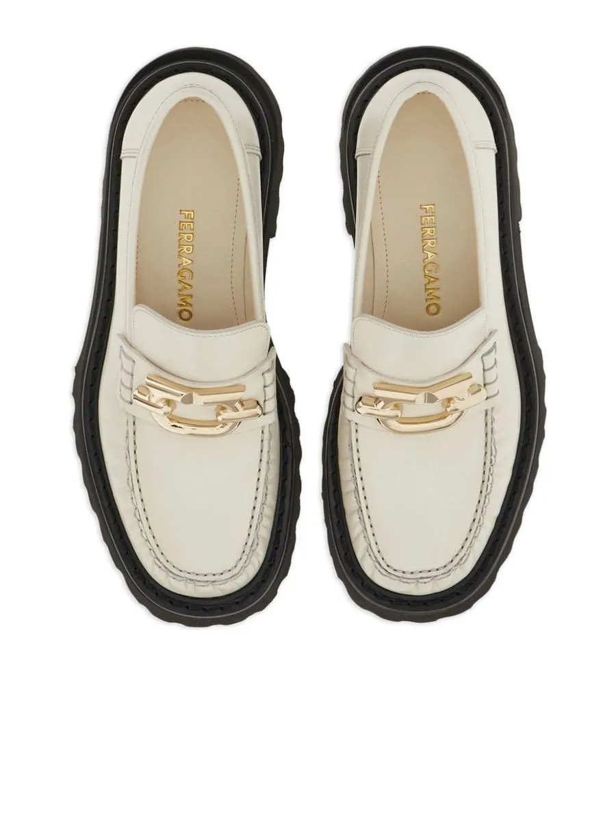 Ganciniplaque Leather Loafers