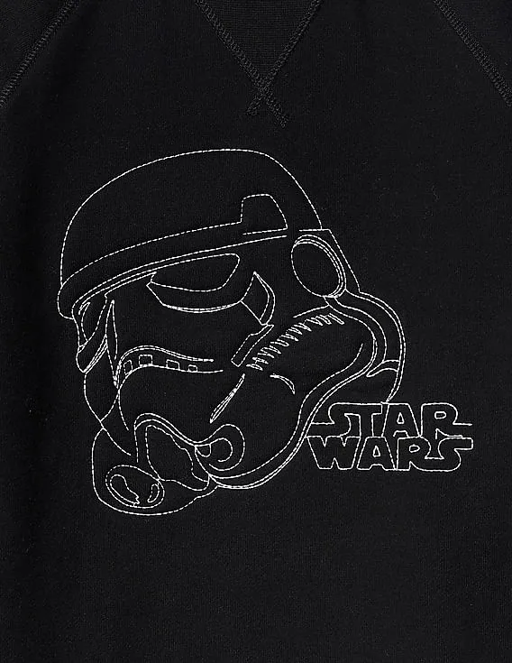 GAP Boys Black Star Wars™ Graphic Crew Sweatshirt