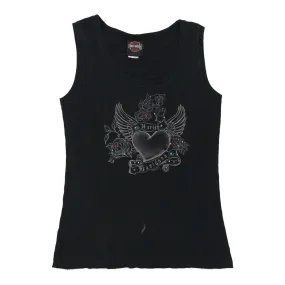 Gaylord, Michigan Harley Davidson Graphic Vest - Large Black Cotton
