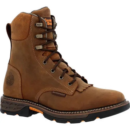 Georgia Boot Men's Carbo-Tec FLX Waterproof Lacer 8 Brown Work Boot