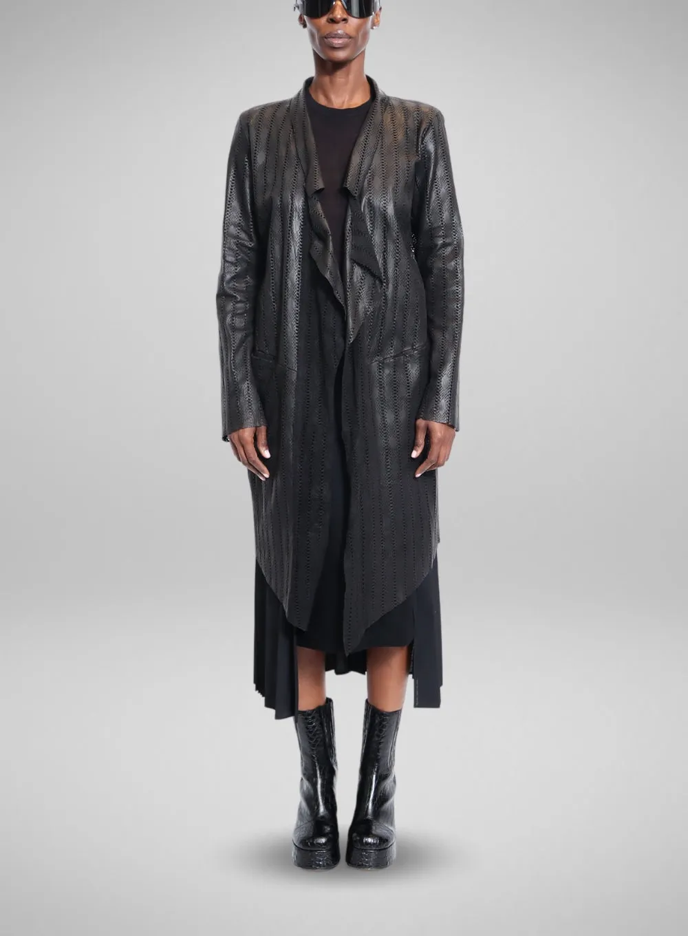 GIORGIO BRATO | Laser Cut Leather Trench