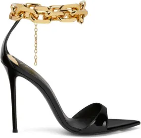 Giuseppe Zanotti Intriigo Chain 105mm sandals Black