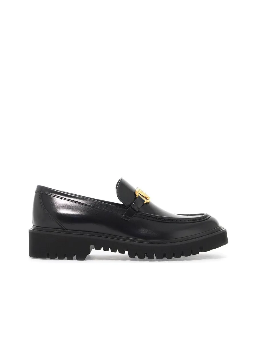 Glossy Leather Vlogo Signature Loafers