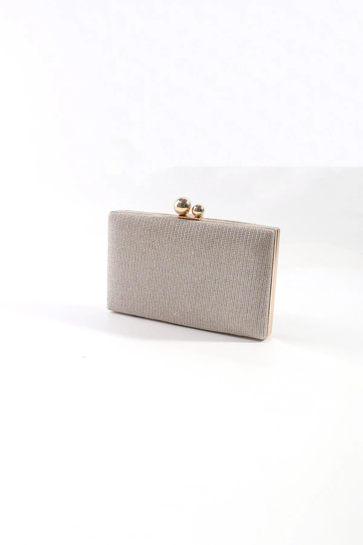 Gold Lurex Hard Shell Clutch
