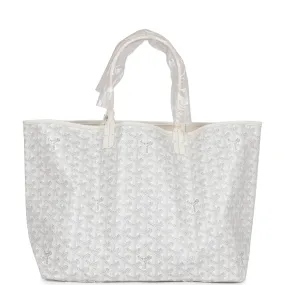 Goyard Goyardine White St. Louis PM Tote Bag Palladium Hardware