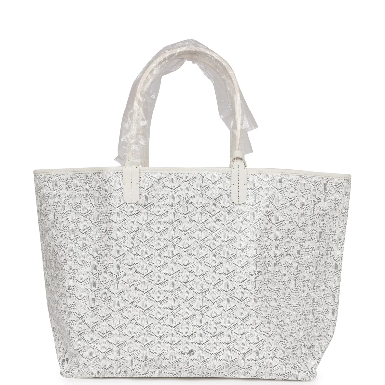 Goyard Goyardine White St. Louis PM Tote Bag Palladium Hardware