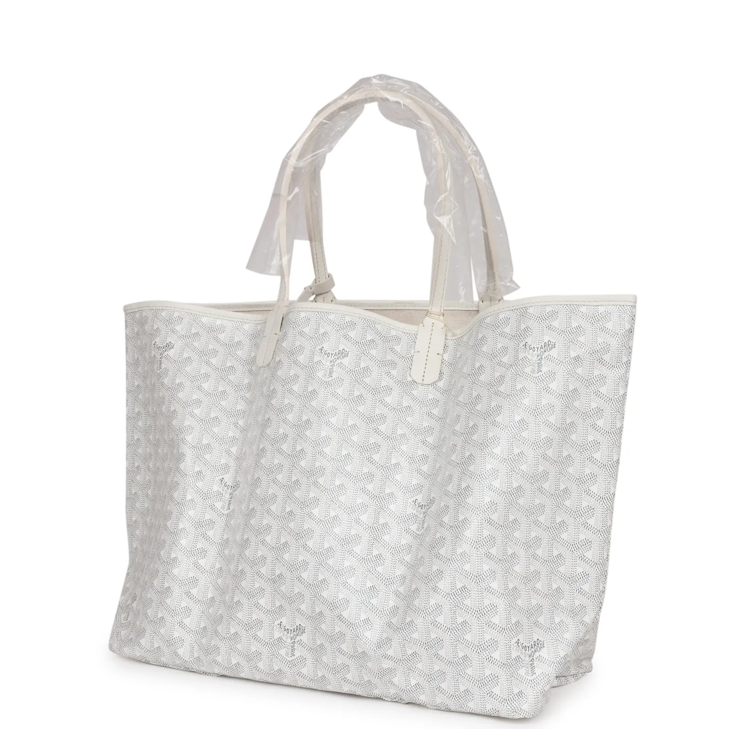 Goyard Goyardine White St. Louis PM Tote Bag Palladium Hardware