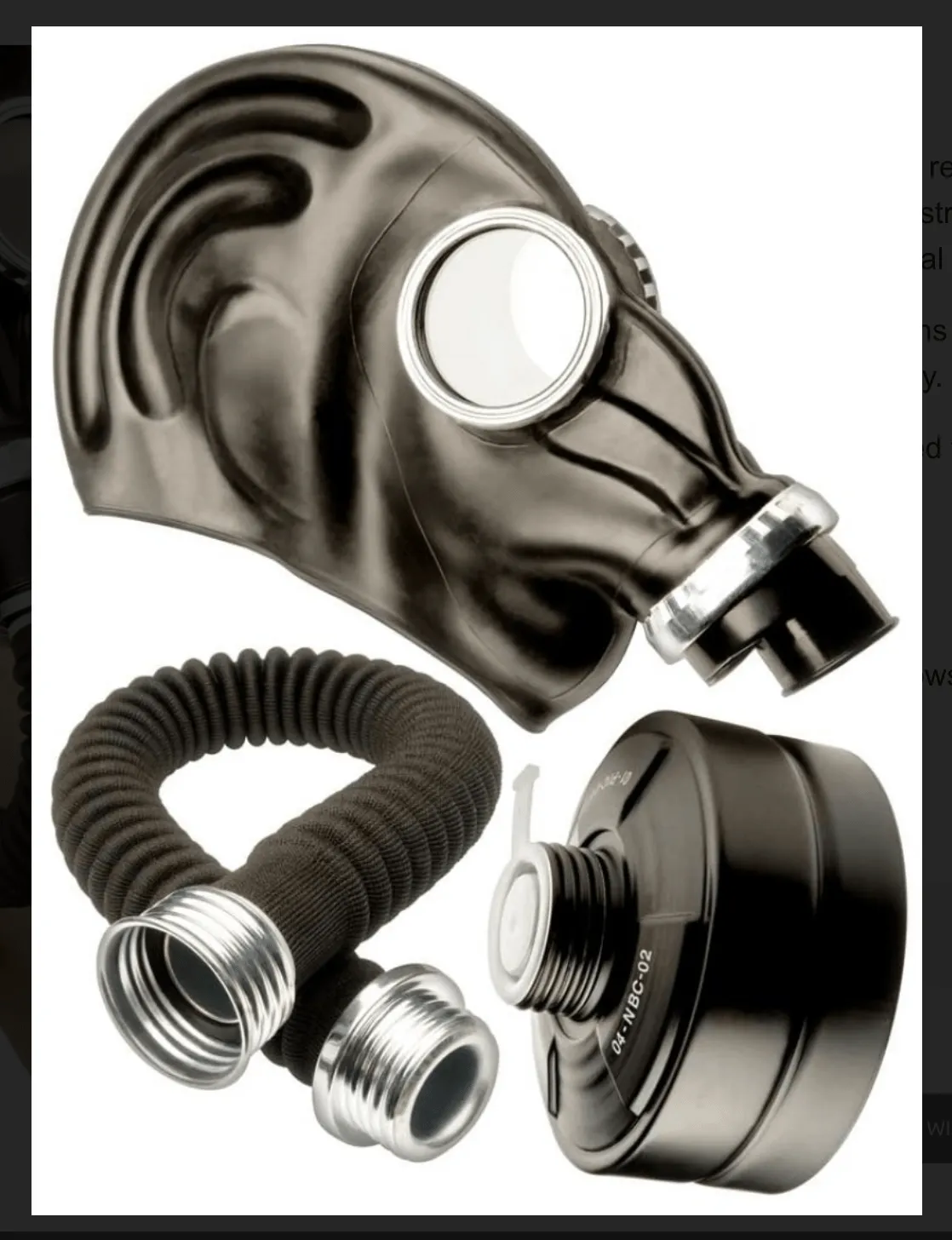 GP5 Black Russian gas mask set