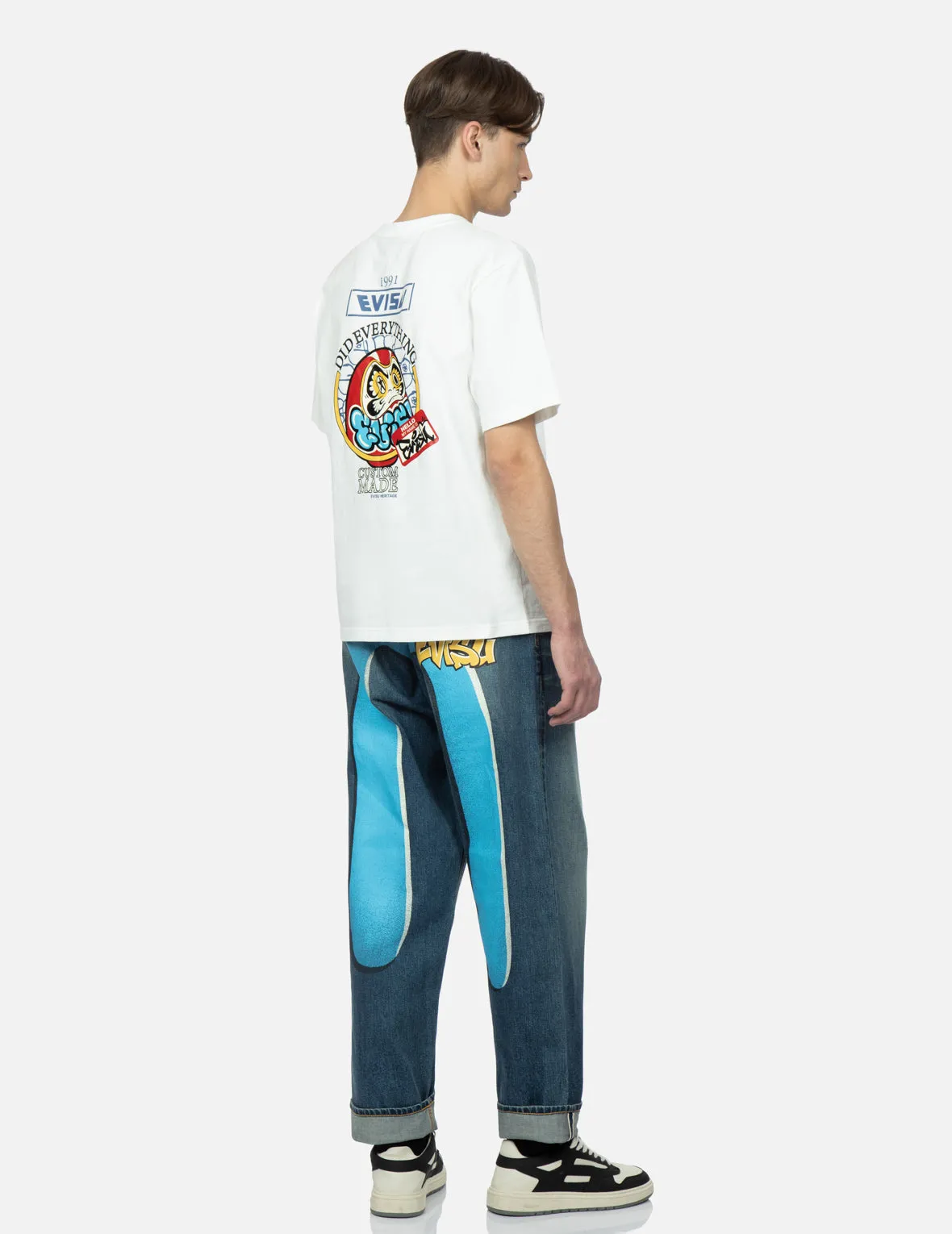 Graffiti Daicock Print Denim Jeans