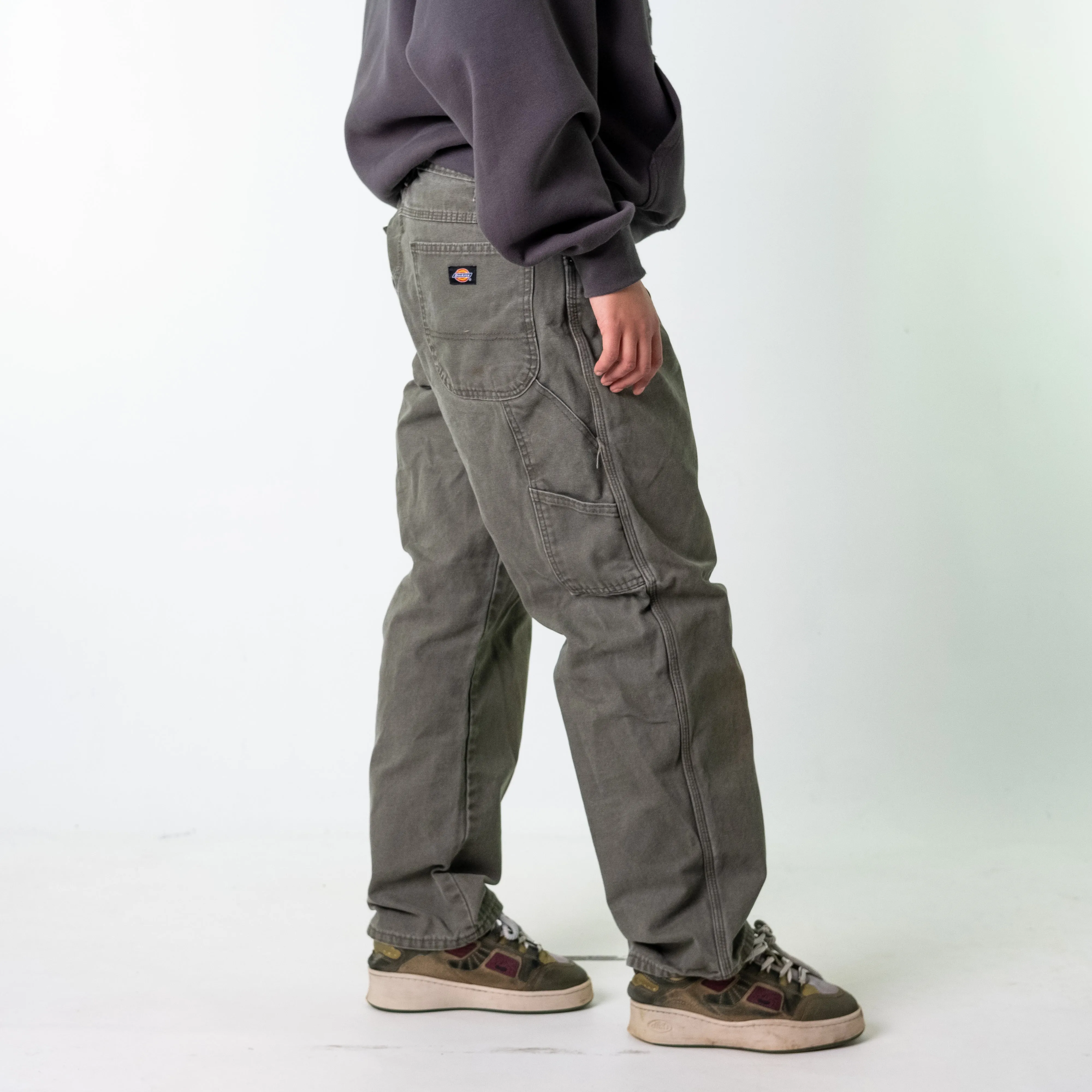 Green 90s Dickies  Cargo Skater Trousers Pants Jeans (35x30)